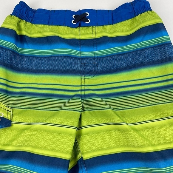 OP Swim Trunks Boys XL 14/16 Blue Green Striped - Picture 4 of 8